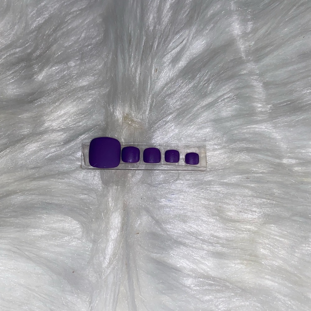 20pcs Matte Purple Toe Press on Nails - Picture 5 of 13